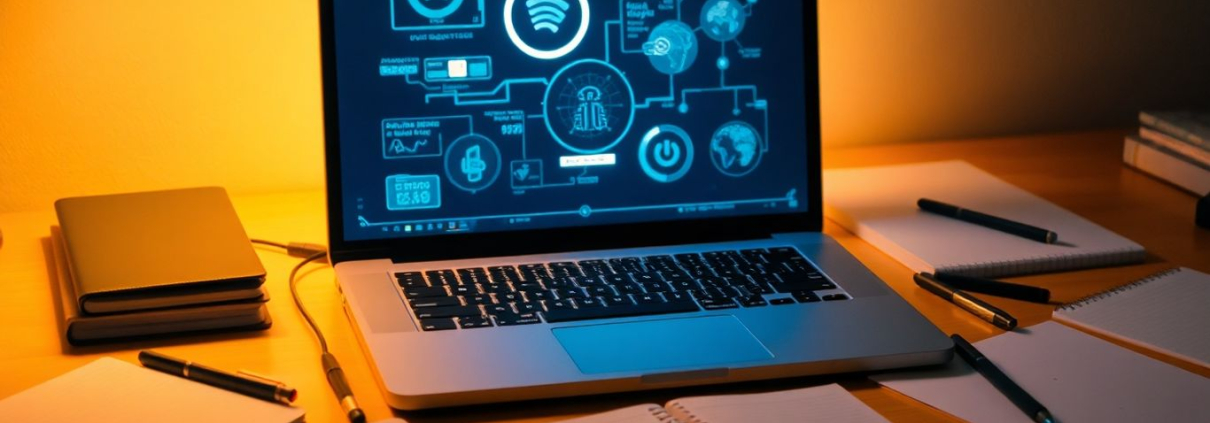 Student desk with AI homework tools on laptop.